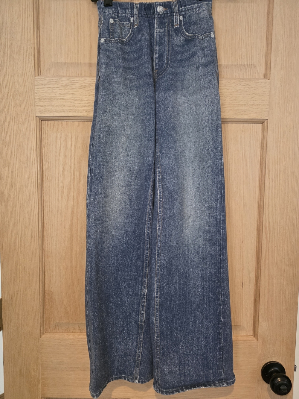 rag & bone Miramar Wide-Leg Jeans in Faded Blue